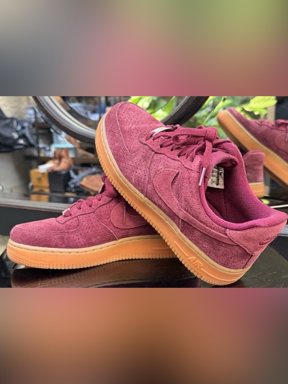 Nike Air Force 1 Low Suede Deep Garnet Burgundy Red women’s Size 7